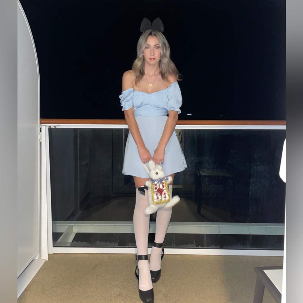 Blue mini dress